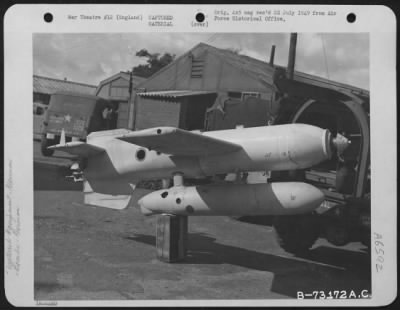 General > Captured German Gliding Bomb, England.  10 September 1944.