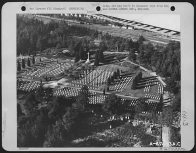 General > Aerial View Of A Cemetery In England.  1943.