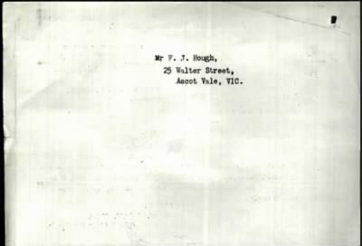 Thumbnail for Hough > Hough, Alfred Ernest Leslie (286)