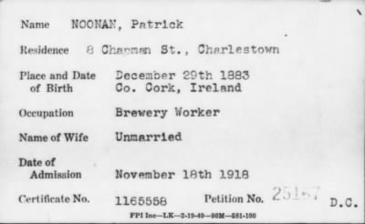 Thumbnail for 1918 > NOONAN, Patrick