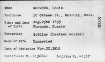 Thumbnail for 1918 > NORWOOD, Louis