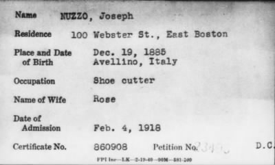 Thumbnail for 1918 > NUZZO, Joseph