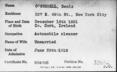 Thumbnail for 1918 > O' CONNELL, Denis