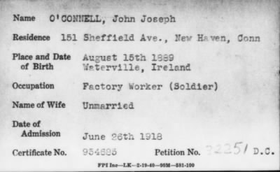 Thumbnail for 1918 > O' CONNELL, John Joseph