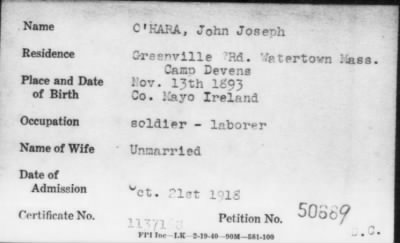 Thumbnail for 1918 > O' HARA, John Joseph