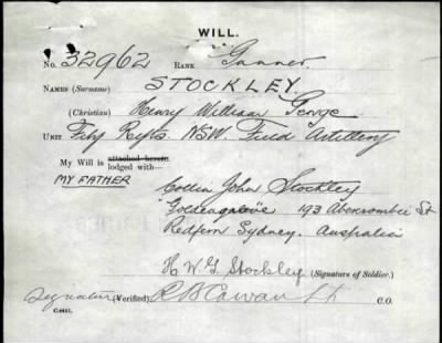 Thumbnail for Stockley > Stockley, Henry William George (32962)