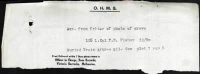 Thumbnail for Fisher > Fisher, Francis Herbert (108)