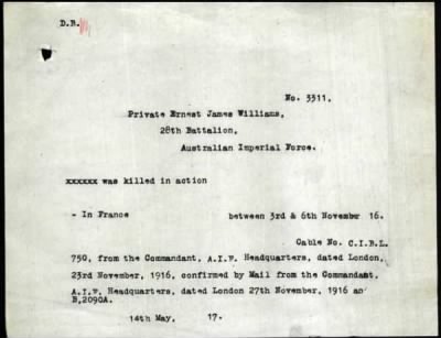 Thumbnail for Williams > Williams, Ernest James (3311)