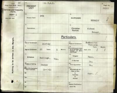 Thumbnail for Mcnally > Mcnally, Alfred Ernest (20323)