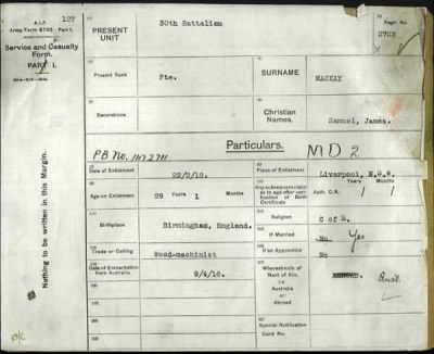 Thumbnail for Mackay > Mackay, Samuel James (2703)