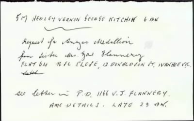 Thumbnail for Kitchin > Kitchin, Hedley Vernon George (517)