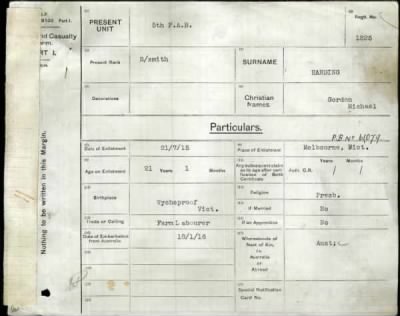 Thumbnail for Harding > Harding, Gordon Michael (1825)