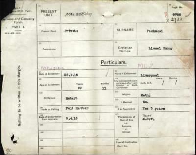 Thumbnail for Packwood > Packwood, Lionel Harry (2722)