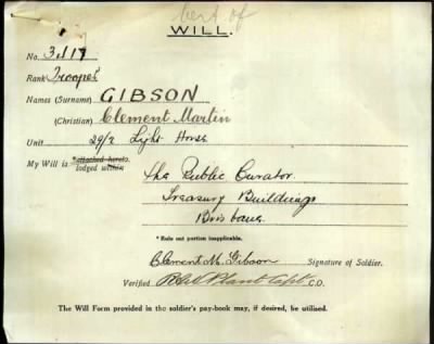 Thumbnail for Gibson > Gibson, Clement Martin (3417)