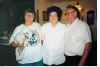 Claudine holding Clint, Mary Anne & Guthery Hall Aug 2001.jpg