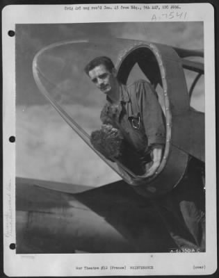 Thumbnail for Painting & Washing > S/Sgt. William Gradischer, A New Yorker, Cleans The Glass Observation Post Of A Northrop P-61 'Black Widow' Night Fighter Of The 9Th Air Force Somewhere In France.  27 September 1944.