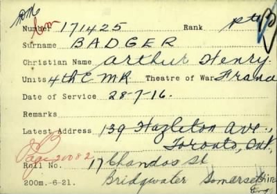 Thumbnail for Arthur Henry > Badger, Arthur Henry