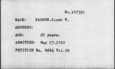 1910 > PASCON,Jacob W.