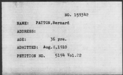 1910 > PATTON, Bernard