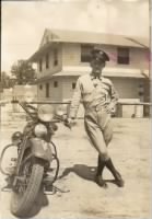 Thumbnail for Curry Hart in Army - at Ft Jackson, SC 1942. He was sent to Milw. by the Army to test ride Harleys where he met Mary. He was also a member of the US Army Stunt Riding Team.JPG