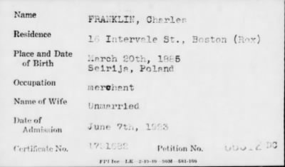 1903 > FRANKLIN, Charles