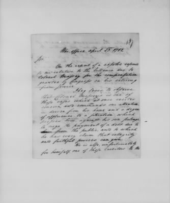 Thumbnail for Ltrs from Maj Gen Benjamin Lincoln > Vol 2: Oct 1782-Nov 1783 (Vol 2)