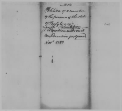 Thumbnail for Petitions Address to Congress, 1775-89 > O - R (Vol 6)