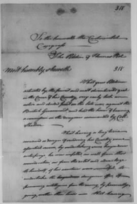 Thumbnail for Petitions Address to Congress, 1775-89 > O - R (Vol 6)