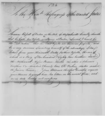 Thumbnail for Petitions Address to Congress, 1775-89 > O - R (Vol 6)