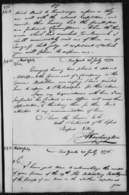 Thumbnail for Ltrs from George Washington > Vol 2: Transcripts 1776 (Vol 2)