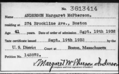 Thumbnail for 1932 > ANDERSON Margaret McPherson.