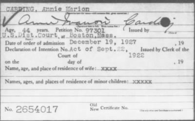 1927 > CARDING, Annie Marion