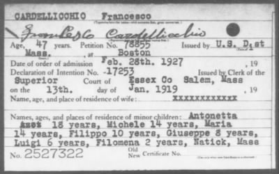 1927 > CARDELLICOHIO Francesco