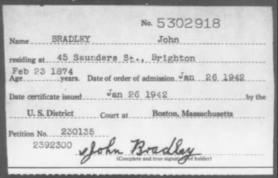 1942 > BRADLEY John