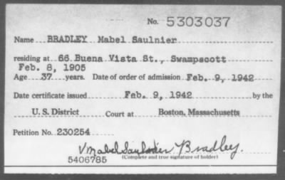 1942 > BRADLEY Mabel Saulnier