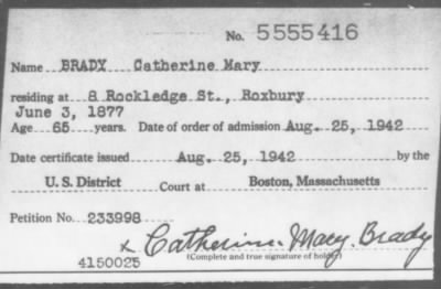 1942 > BRADY Catherine Mary