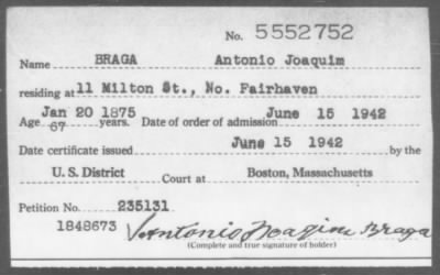 1942 > BRAGA Antonio Joaquin