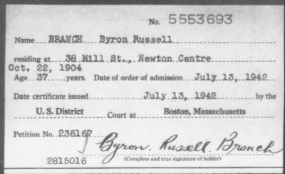 1942 > BRANCH Byron Rusell