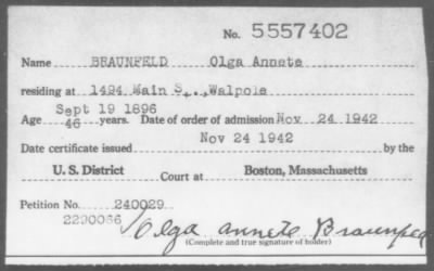 1942 > BRAUNFELD Olga Anaste