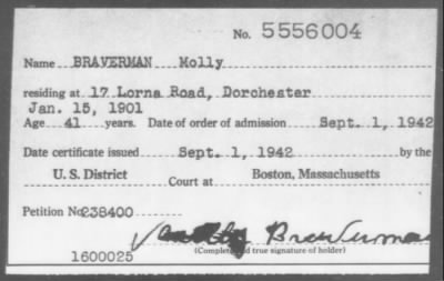 1942 > BRAVERMAN Molly