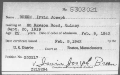 1942 > BREEN Irvin Joseph