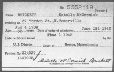 1942 > BRICKETT Estelle McCormick