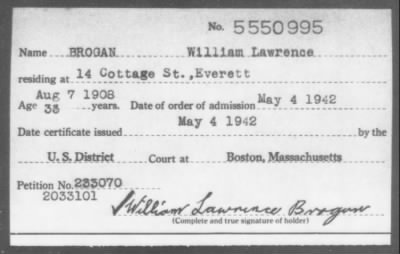 1942 > BROGAN William Lawrence