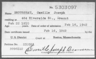 1942 > BROUSSEAU, Camille Joseph