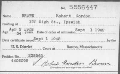 1942 > BROWN Robert Gordon