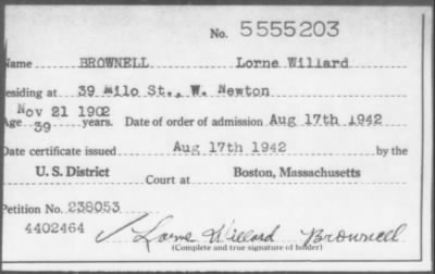 1942 > BROWNELL Lorne Willard