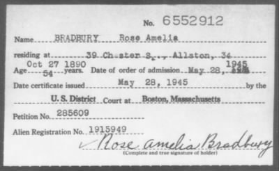 1945 > BRADBURY Rose Amelia