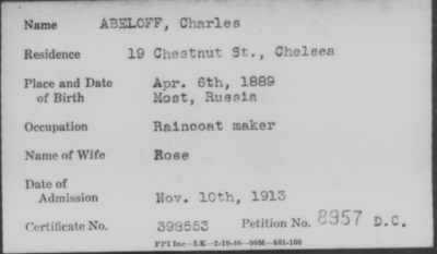 Thumbnail for 1913 > ABELOFF, Charles