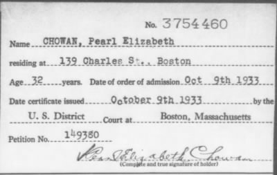 Thumbnail for 1933 > CHOWAN, Pearl Elizabeth