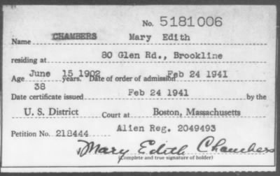 Thumbnail for 1941 > CHAMBERS Mary Edith